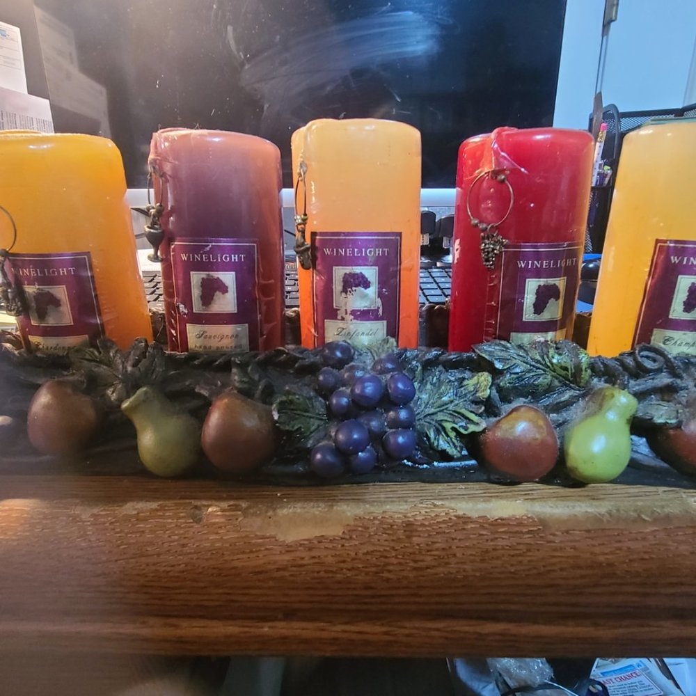 Nice decorative wine grape table top candle holder